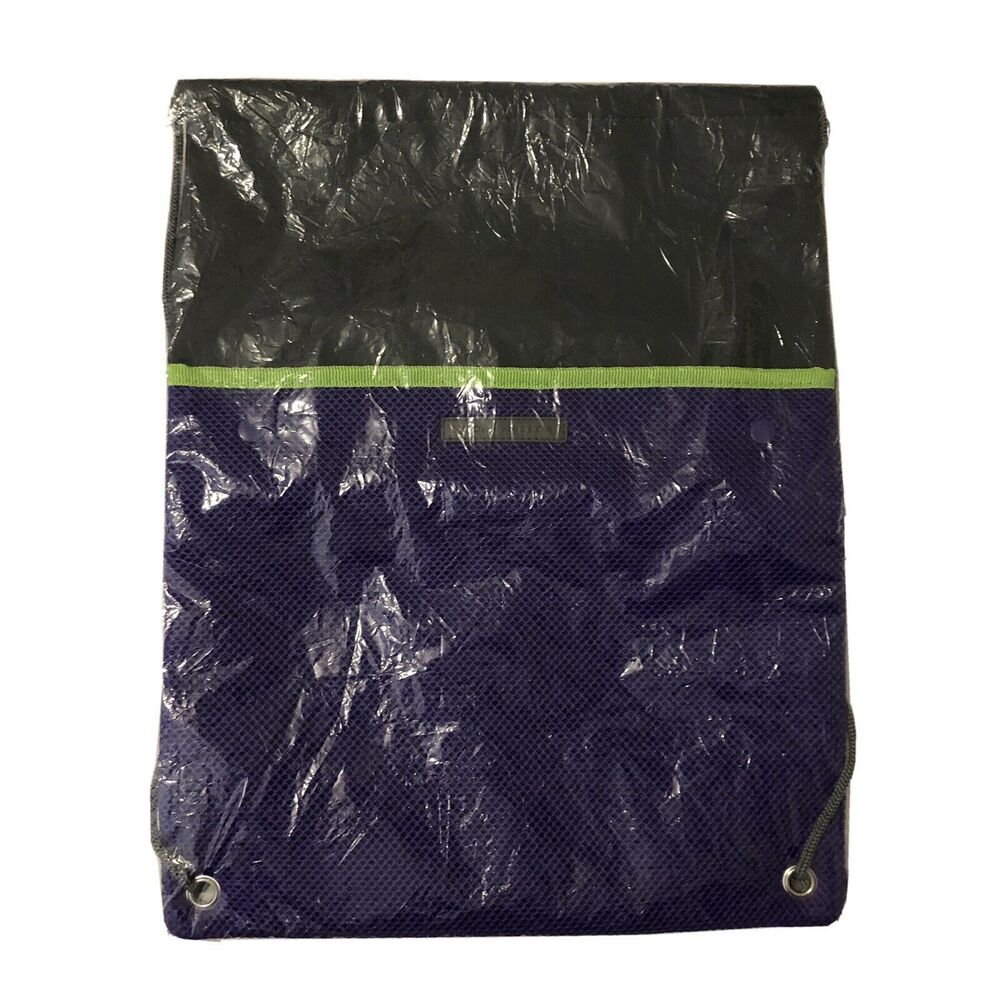 Rodan + Fields Backpack Drawstring Bag Grey Purple Satchel Spotless Large New
